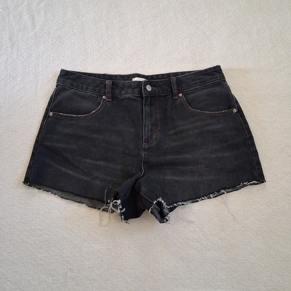 bdg a-line short womens 31 black grunge cutoff jeans denim
